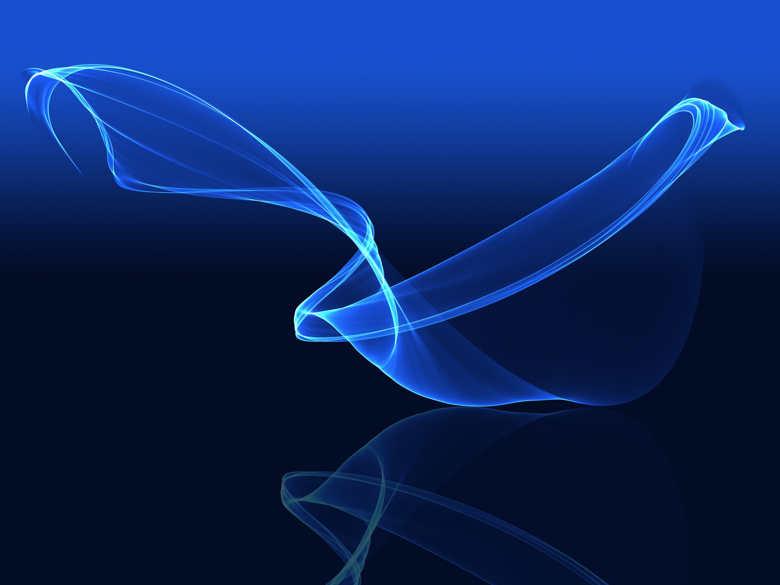 Abstract modern background of blue flowing lines
